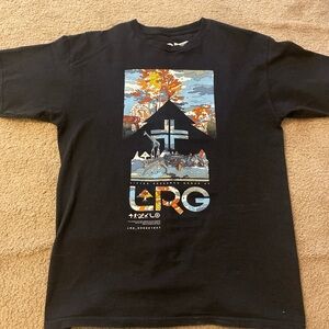 LRG Black Tee with Vibrant Nature Graphic